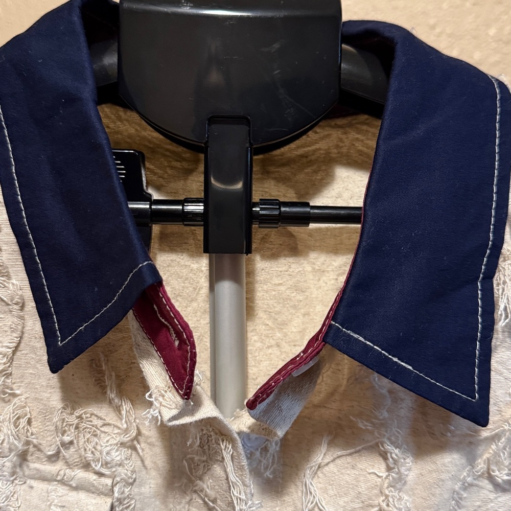 Pol Boho Textured Distressed Patchwork Button Dow… - image 5